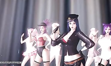 MMD: Dark-Skinned Cosplay Girls Ahri, Kaisa & Jinx