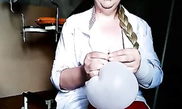 BBW MILF Nurse Shows How to Use a Dildo