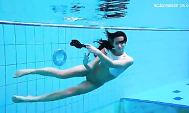 Alla Birtakik Strips Nude by the Pool