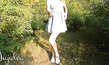Petite Couple Caught Boinking and Gargling in the Woods