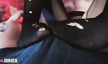 Rough Bondage and Cum on Stockings and Booty