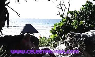 Blonde MILF Gets Rough Creampie From a Stranger on Tulum Beach