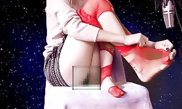 ASMR Nymph Tears Crimson Pantyhose in Modern Fashion