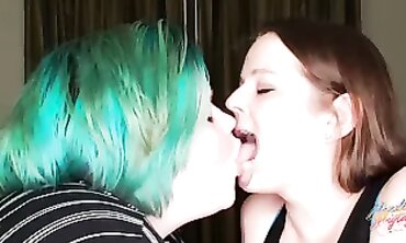 MandieMaytag Performs Intense French Kissing and Tongue Play