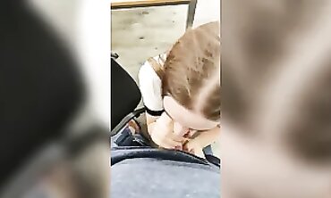 Petite French Amateur Gets Handjob and Blowjob