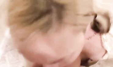 POV: Blonde Housewife Gives a Sucking Blowjob