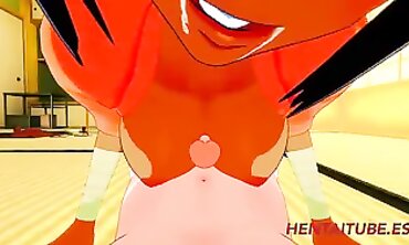 POV Yoruichi Cosplay 3D Animation: Boobjob & Oral