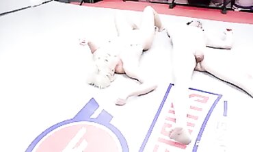 Helena Locke Wrestles Marcelo In A Nude Strap-On Match