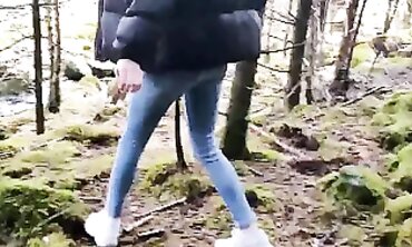 My Skinny Stepsister Wanted To Pee During A Walk