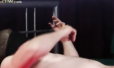 CFNM Femdom: Tied-Up Submissive Takes a Blowjob