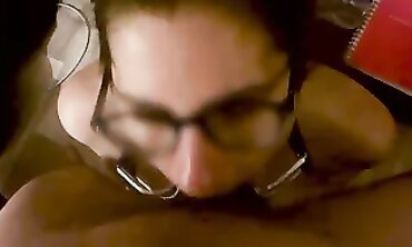 French Big Tit Patience Takes Deep Throat Ring Gag Blowjob