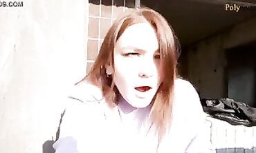 Polysweet Gets Public Creampie on Tits Near Graffiti