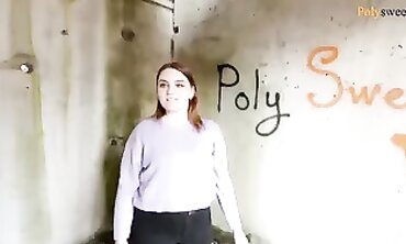 Polysweet Gets Public Creampie on Tits Near Graffiti