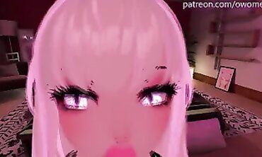 POV VRChat Blowjob with Lustful Screaming and Head Play