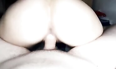 POV: Brunette Fiancee Gives Blowjob and Rides Hard
