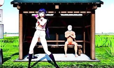 MMD Latina Squirt & Rough Sex at the Bus Stop