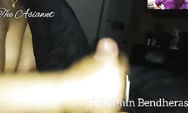 Morning Handjob: Oiled Ebony Stroke with Cumshot