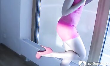 Kattie Gold Strips and Masturbates for the Camera