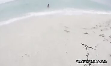 Beach Restroom Quickie with Busty Goddess