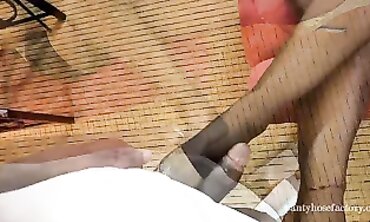 Black Footjob and Handjob in Stockings on Instagram