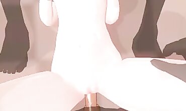 3D Hentai Gangbang: college girl Creampie in the Locker Room