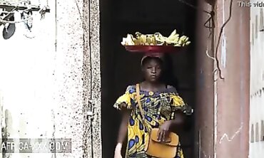 Ebony Beauty Tempted by Banana Seller for Hardcore Sex