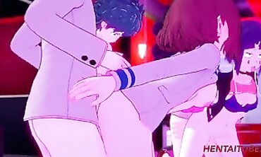 Boku No Hero Party: Momo Uraraka & Jiro Orgy