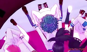 Boku No Hero Party: Momo Uraraka & Jiro Orgy