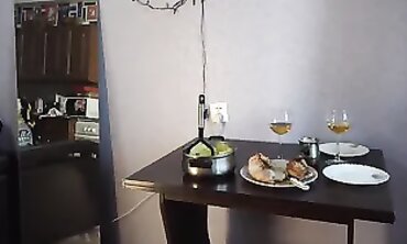 Russian MILF in Nylon Pantyhose: Food Play and Bondage