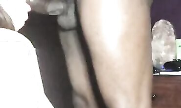 Lush Brunette Offers Sloppy Blowjob to Big Black Cock