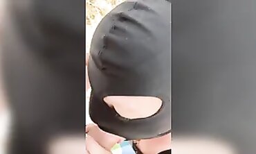 Hooded Blonde Milf Deep Throats Big Cock