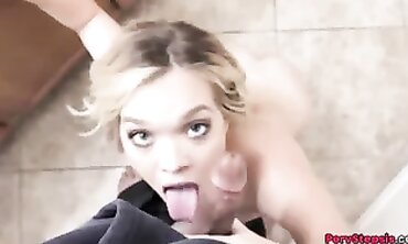 POV: Stepbrother Roughly Nails Ash-Blonde Katie Kush In Halloween Costume