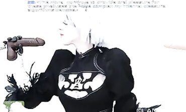 2B Cosplay Solo Anal Roleplay with Creampie