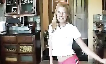 Little Summer Strips Nude in the Kitchen