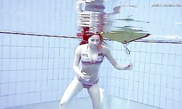 Liza Bubarek Swims Nude in the Pool