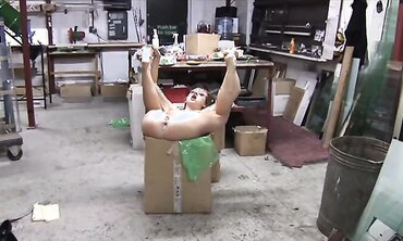 A Eyes Covered Tina Gabriel Has A Duo Of Meatpipes Inwards Of Her In This One
