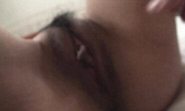 Highly luxurious inked Chinese chick Asami Uemura gets a stream of jism in her twat
