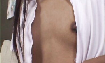 Lil' trans college girl boinked stiff by her mate who caught her draining two