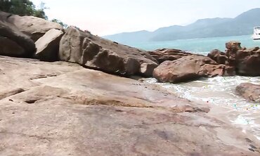 2 buff Mexican dudes deepthroat and smash on the beach