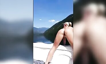 Platinum Blonde Queen Gets Drilled on a Boat