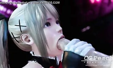 Marie Rose D or Alive: Deepthroat Blowjob Animation