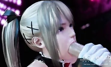 Marie Rose D or Alive: Deepthroat Blowjob Animation