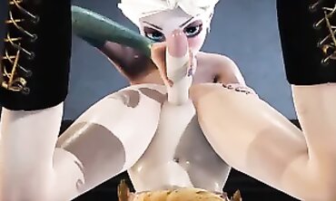 Elsa Gets Pounded by Futanari Anna in 3D