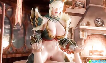 Monster Hunter Bimbos Ride Hard in 3D Animation
