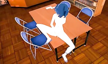 Sailor Moon Ami Mizuno Slow Masturbation and Squirt in Library
