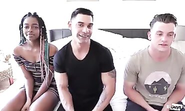 Marcos Uncut Euro Cock Threesome With Beaver & Booty