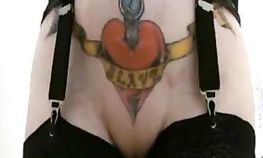 Ebony Model With Tattoos And Dark Nipples