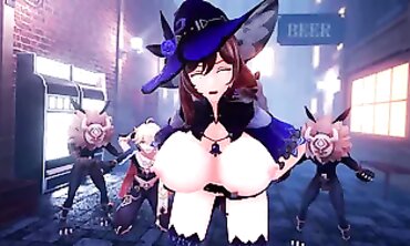 MMDshare Anime Girls Big Tits Squirt & Feet Orgasm