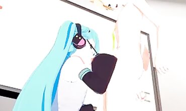 Vocaloid 3D Animation: Len and Miku in Uncensored Hentai
