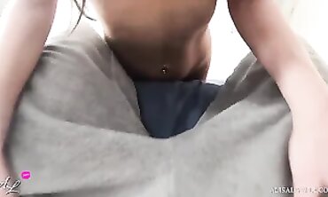 Pink Sucks and Swallows in Stockings POV